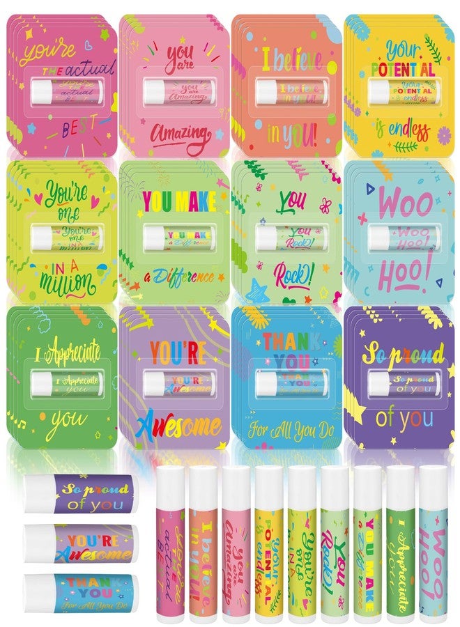 Heigble 48 Pcs Employee Appreciation Gift Lip Balms Bulk Staff Teacher Team Valentine Thank You Gift Travel Size Lip Balms Appreciation Motivational Present Bulk for Teacher Nurse Coworker Team - Image 1